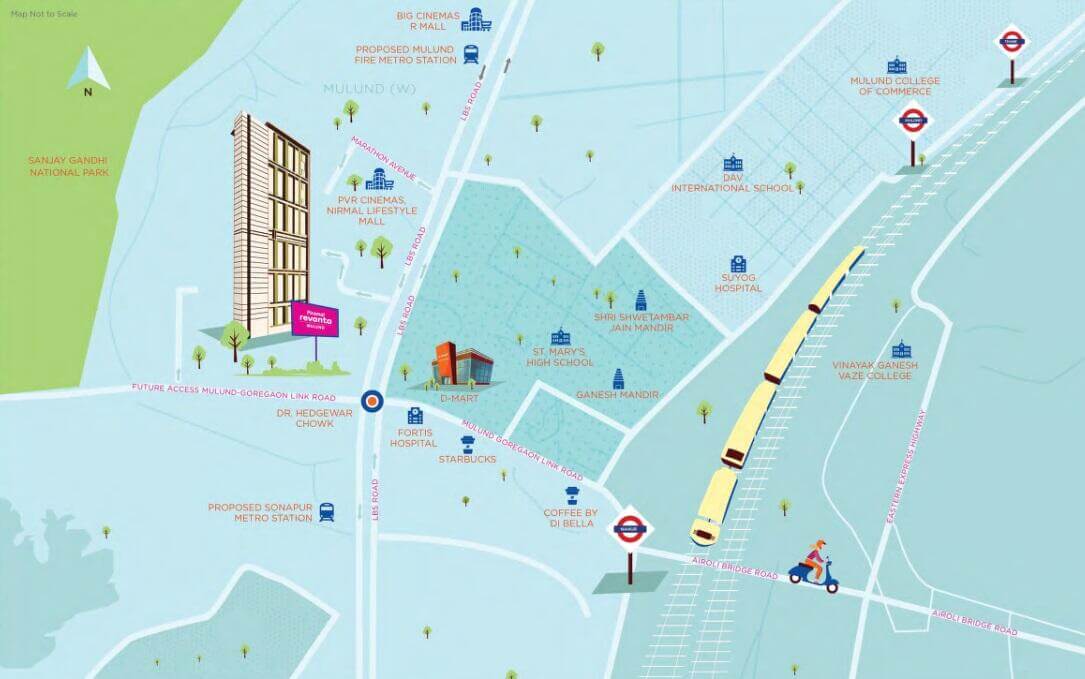 piramal revanta mulund location map