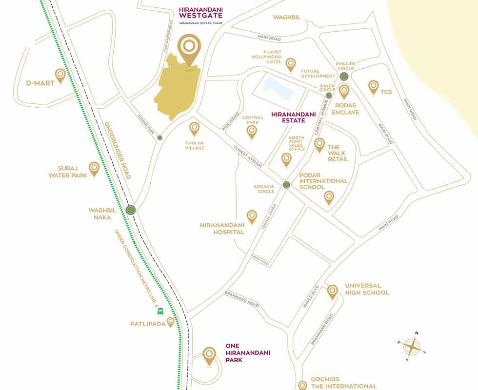 Hiranandani Westgate location map