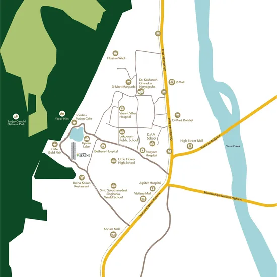Raunak Serene Pokhran Road Thane location map