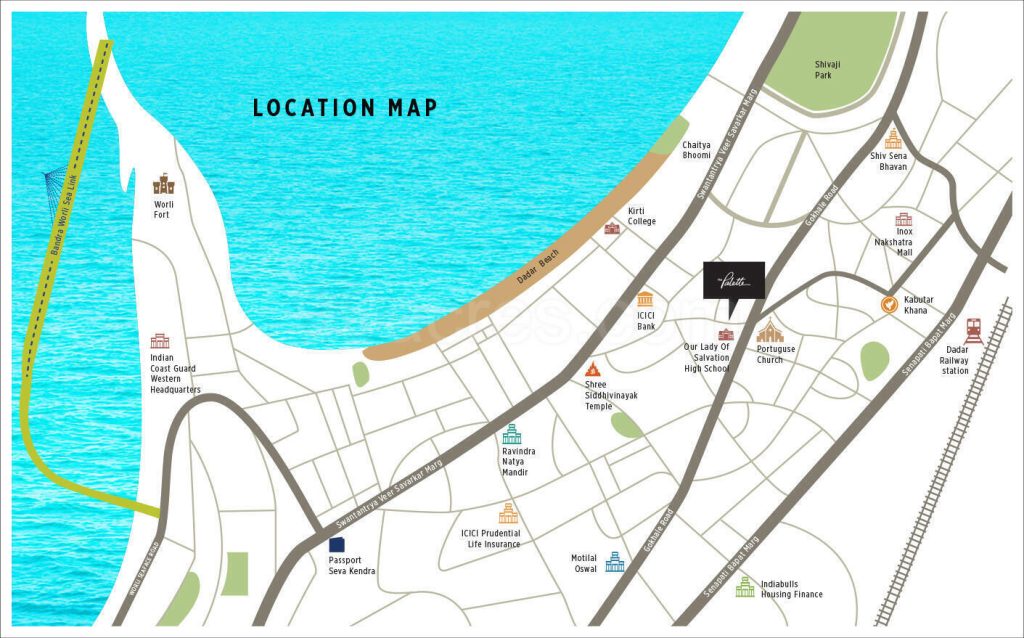 Suraj Palette Dadar location Map