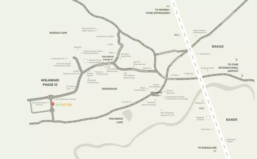 Kasturi Eon Homes Hinjewadi Location Map