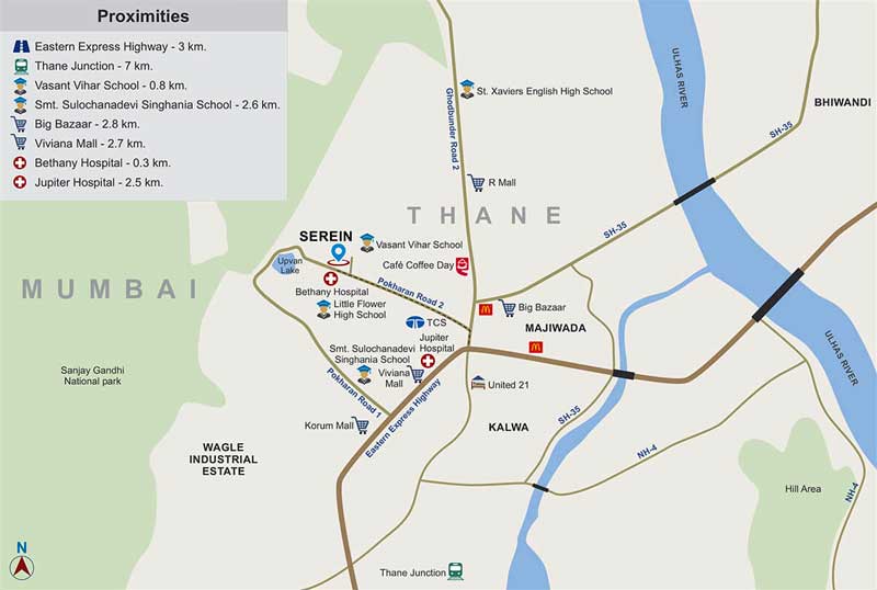 Tata Serein Pokhran Thane location map
