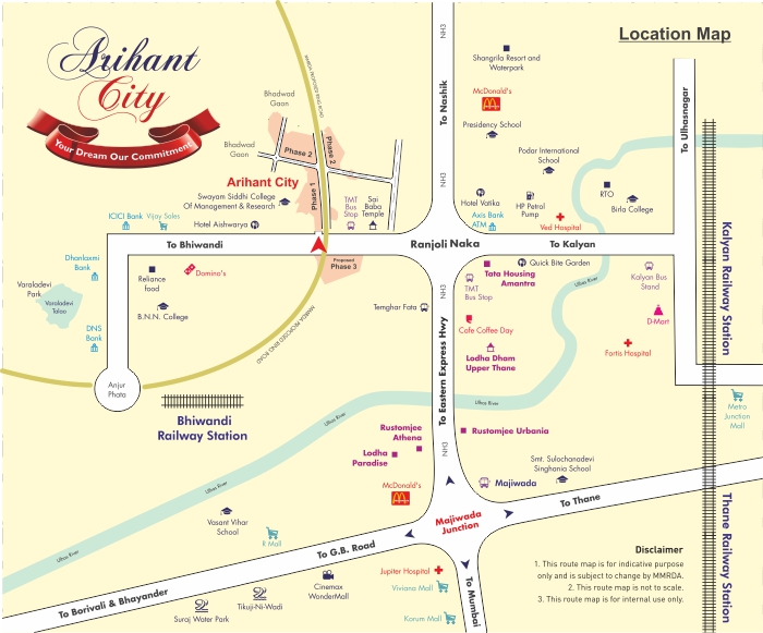 Arihant City Bhiwandi Location Map