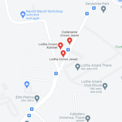 Lodha Crown Kolshet location map
